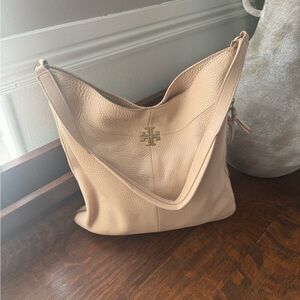 Tory Burch Tan Shoulder Bag with Pebbled Leather